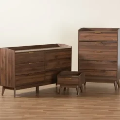 Dressers & Chests-Kirkland's Home Wood Modern 3-Pc. Dresser Set Brown