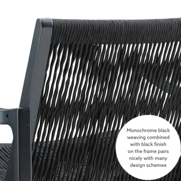 Accent Chairs-Kirkland's Home Wood Modern Woven Rocking Chair Black