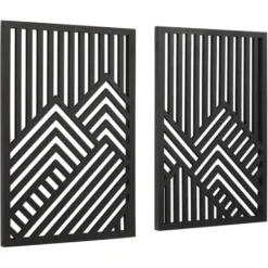 Wall Plaques-Kirkland's Home Wood Montour Wall Plaques, Set Of 2 Black