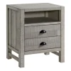 Nightstands-Kirkland's Home Wood Open Shelf Nightstand Gray