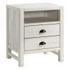 Nightstands-Kirkland's Home Wood Open Shelf Nightstand White