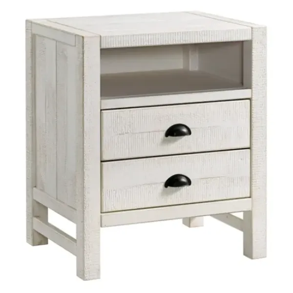 Nightstands-Kirkland's Home Wood Open Shelf Nightstand White
