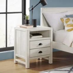 Nightstands-Kirkland's Home Wood Open Shelf Nightstand White