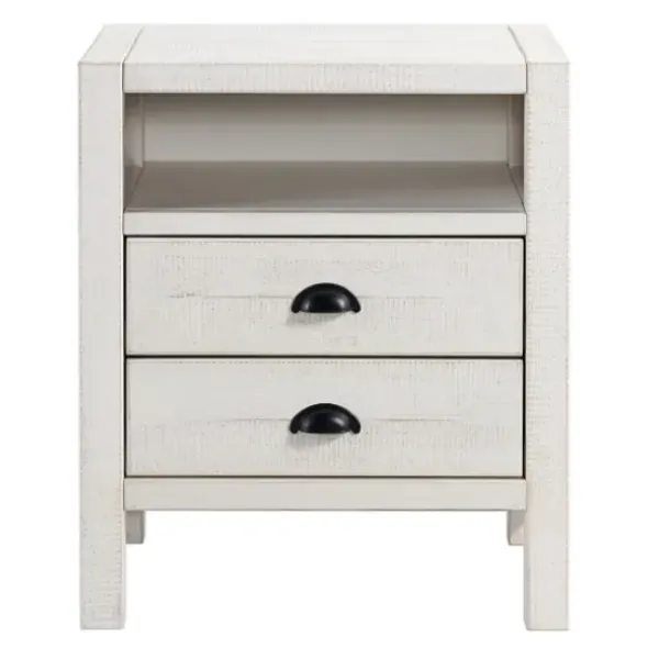 Nightstands-Kirkland's Home Wood Open Shelf Nightstand White