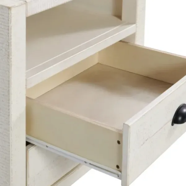 Nightstands-Kirkland's Home Wood Open Shelf Nightstand White