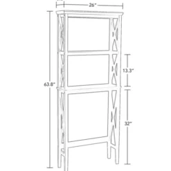 Bathroom Furniture-Kirkland's Home Wood Over-Toilet 3-Tier Shelf White