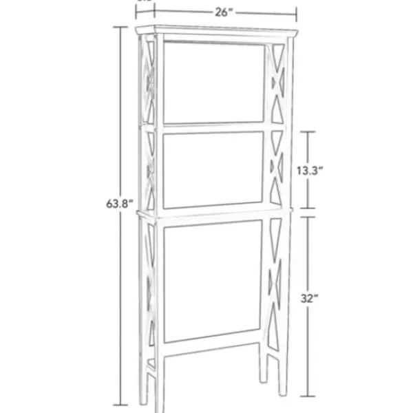 Bathroom Furniture-Kirkland's Home Wood Over-Toilet 3-Tier Shelf White