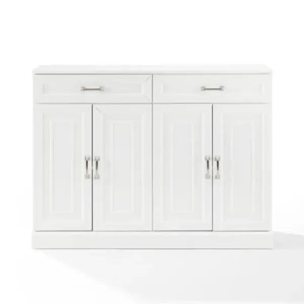 Cabinets & Sideboards-Kirkland's Home Wood Panel 4-Door Cabinet White