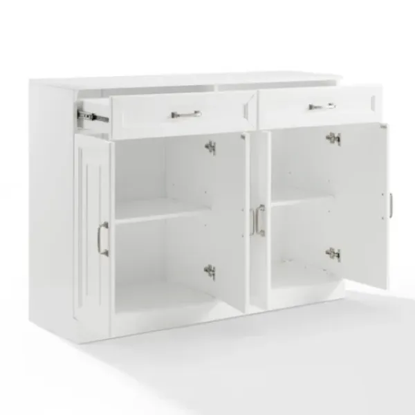 Cabinets & Sideboards-Kirkland's Home Wood Panel 4-Door Cabinet White
