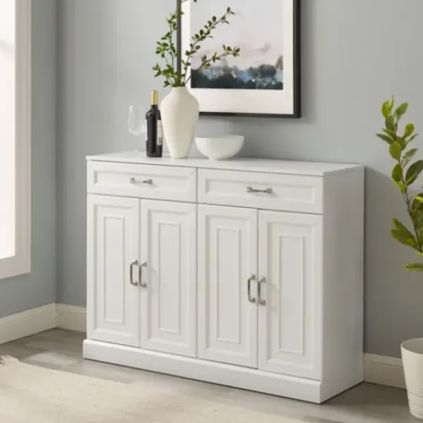 Cabinets & Sideboards-Kirkland's Home Wood Panel 4-Door Cabinet White