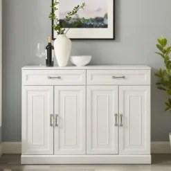 Cabinets & Sideboards-Kirkland's Home Wood Panel 4-Door Cabinet White