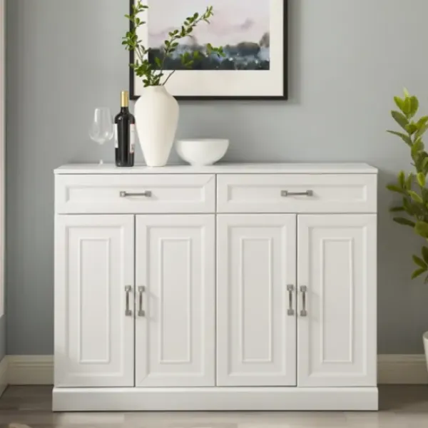 Cabinets & Sideboards-Kirkland's Home Wood Panel 4-Door Cabinet White