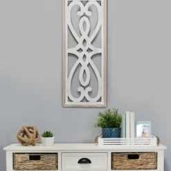 Wall Plaques-Kirkland's Home Wood Panel Scroll Wall Plaque White