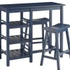 Dining Sets-Kirkland's Home Wood 3-Pc. Counter Table And Stools Set Blue