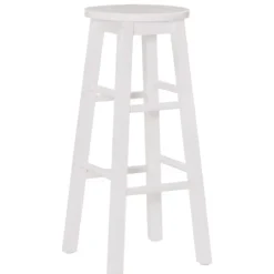 Bar Stools & Counter Height Stools-Kirkland's Home Wood Pub Classic Backless Bar Stool White