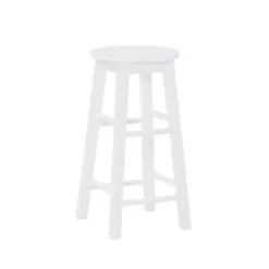 Bar Stools & Counter Height Stools-Kirkland's Home Wood Pub Classic Backless Counter Stool White