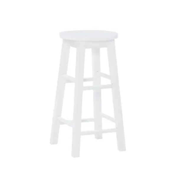 Bar Stools & Counter Height Stools-Kirkland's Home Wood Pub Classic Backless Counter Stool White