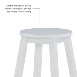 Bar Stools & Counter Height Stools-Kirkland's Home Wood Pub Classic Backless Counter Stool White