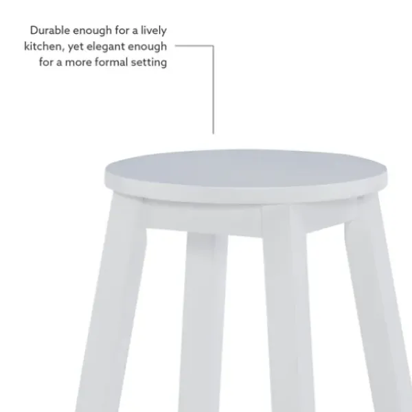 Bar Stools & Counter Height Stools-Kirkland's Home Wood Pub Classic Backless Counter Stool White