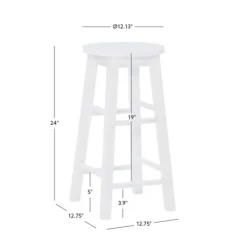 Bar Stools & Counter Height Stools-Kirkland's Home Wood Pub Classic Backless Counter Stool White