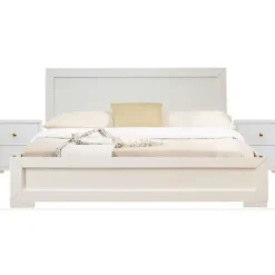 Beds & Headboards-Kirkland's Home Wood Queen Platform Bed And 2-Nightstand Set White