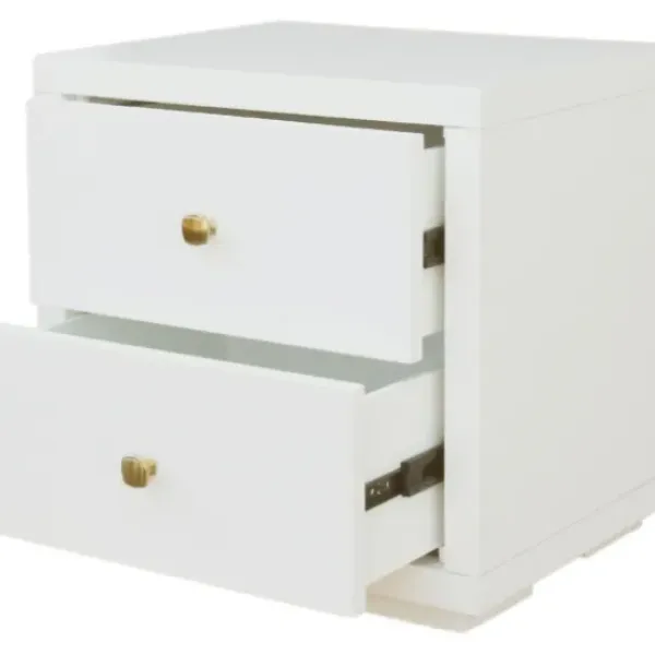 Beds & Headboards-Kirkland's Home Wood Queen Platform Bed And 2-Nightstand Set White