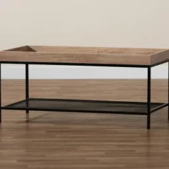 Coffee Tables-Kirkland's Home Wood Raised Edge Coffee Table Brown