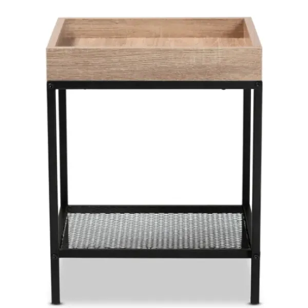 Accent & End Tables-Kirkland's Home Wood Raised Edge Side Table Brown