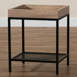 Accent & End Tables-Kirkland's Home Wood Raised Edge Side Table Brown
