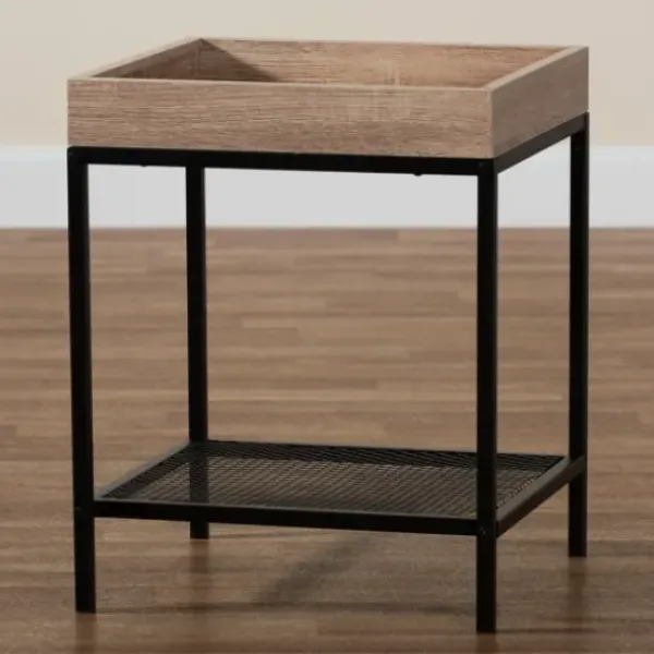 Accent & End Tables-Kirkland's Home Wood Raised Edge Side Table Brown