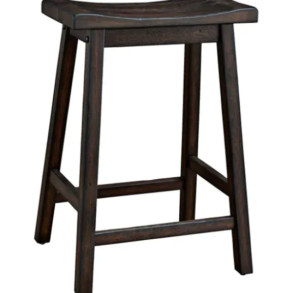 Bar Stools & Counter Height Stools-Kirkland's Home Wood Rectangular Counter Stools, Set Of 2 Brown
