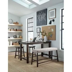 Dining Tables-Kirkland's Home Wood Rectangular Dining Counter Table Brown