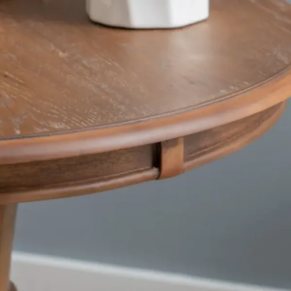 Accent & End Tables-Kirkland's Home Wood Round Base Side Table Brown