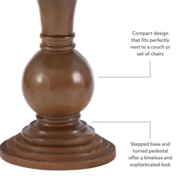 Accent & End Tables-Kirkland's Home Wood Round Base Side Table Brown
