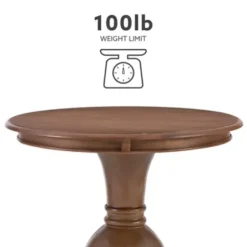 Accent & End Tables-Kirkland's Home Wood Round Base Side Table Brown