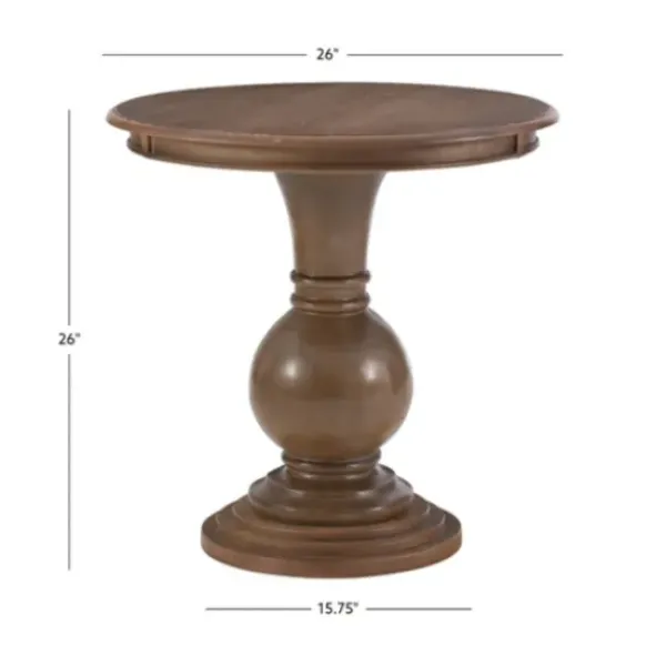 Accent & End Tables-Kirkland's Home Wood Round Base Side Table Brown