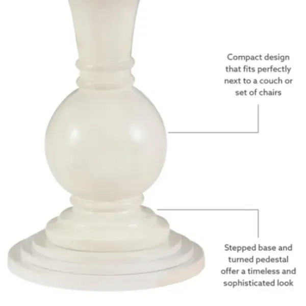 Accent & End Tables-Kirkland's Home Wood Round Base Side Table White