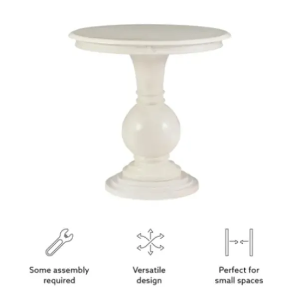 Accent & End Tables-Kirkland's Home Wood Round Base Side Table White