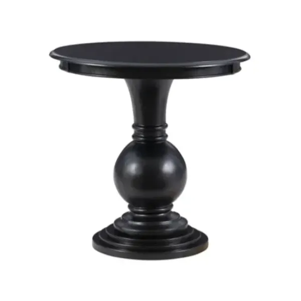 Accent & End Tables-Kirkland's Home Wood Round Base Side Table Black