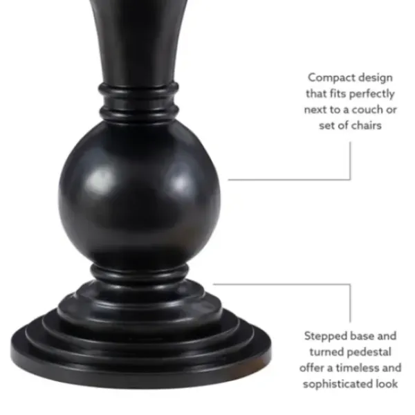 Accent & End Tables-Kirkland's Home Wood Round Base Side Table Black