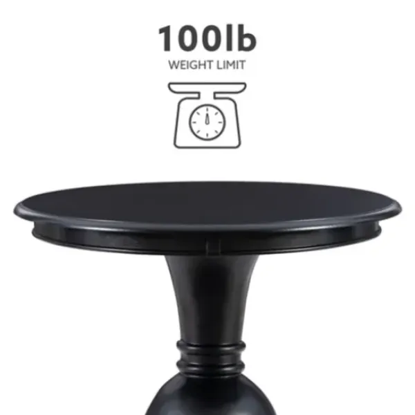 Accent & End Tables-Kirkland's Home Wood Round Base Side Table Black