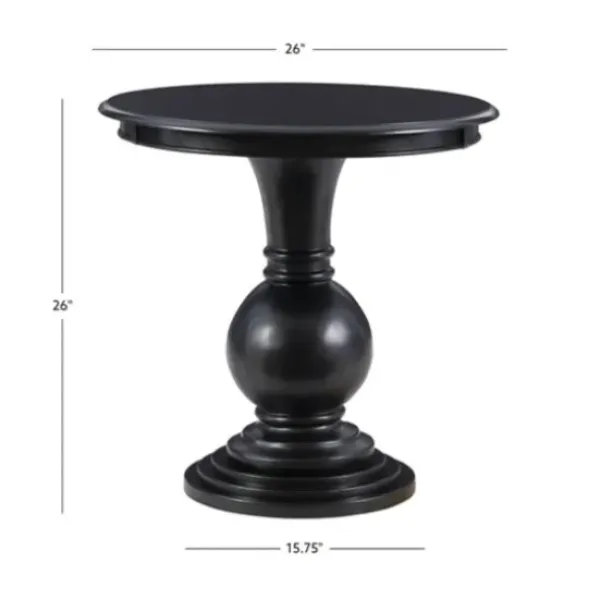 Accent & End Tables-Kirkland's Home Wood Round Base Side Table Black