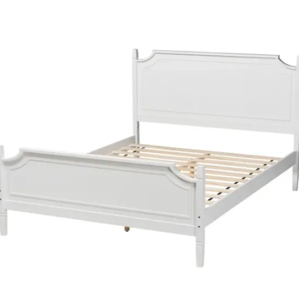 Beds & Headboards-Kirkland's Home Wood Scalloped Queen Bed Frame White