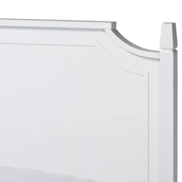 Beds & Headboards-Kirkland's Home Wood Scalloped Queen Bed Frame White