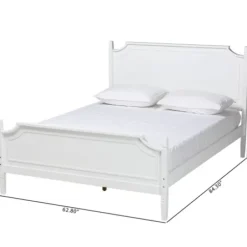 Beds & Headboards-Kirkland's Home Wood Scalloped Queen Bed Frame White