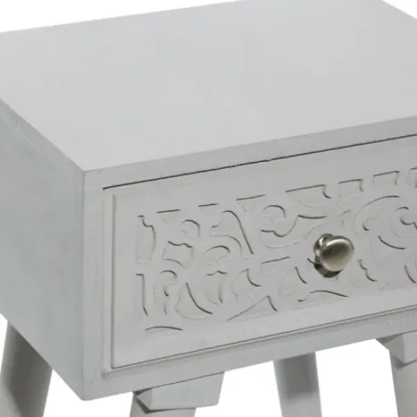 Accent & End Tables-Kirkland's Home Wood Scroll Drawer Accent Table Gray