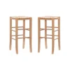 Bar Stools & Counter Height Stools-Kirkland's Home Wood Seagrass Backless 2-Pc. Bar Stool Set Tan