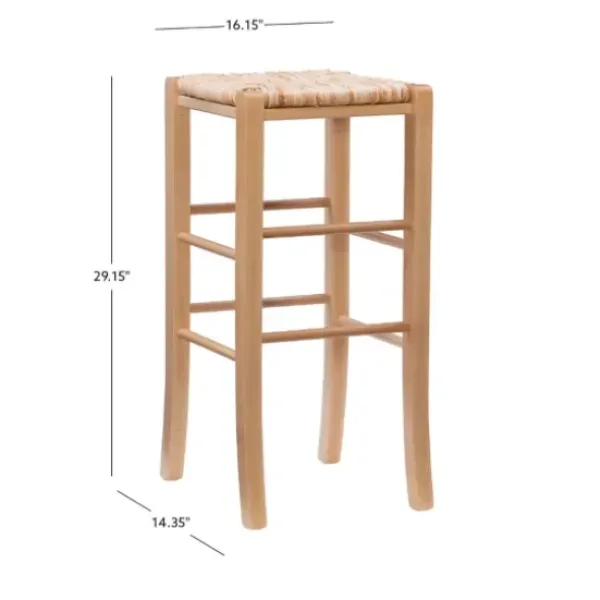 Bar Stools & Counter Height Stools-Kirkland's Home Wood Seagrass Backless 2-Pc. Bar Stool Set Tan