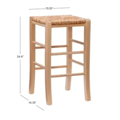 Bar Stools & Counter Height Stools-Kirkland's Home Wood Seagrass Backless 2-Pc. Counter Stool Set Tan