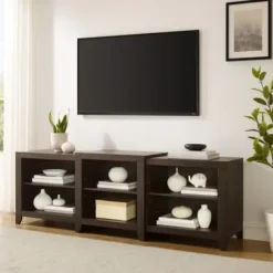 Tv Stands & Media Consoles-Kirkland's Home Wood 6-Shelf Media Cabinet Brown